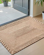 Color&Geometry Handwoven Jute Entry Rug - Natural Textured Front Door Mat 24"x36", Non-Slip Durable & Eco-Friendly Doormat for High-Traffic Entrance, Rustic Farmhouse Welcome Mat, Jute Sand
