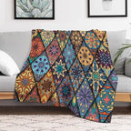 Vintage Bohemian Throw Blanket Colorful Mandala Indian Pattern Blanket for Sofa Bed Couch Chair Or Dorm 40"x50"