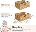 GRANNY SAYS Wicker Baskets with Handles, Large Wicker Storage Baskets for Shelves, Water Hyacinth Woven Basket, Decorative Basket for Pantry, 1-Pack