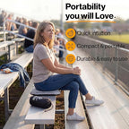 Whispering Winds Inflatable Seat Cushion - Comfortable Blow-up Foam Pad for Airplane, Travel, Stadium, Outdoors, Camping, Car & More