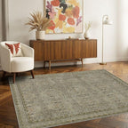 3x5 Rug for Entryway Bedroom, 3x5 Washable Area Rug, Vintage Retro Boho Throw Rug, Non Slip & Low Pile Small Carpet for Indoor Kitchen, Bedside, Living Room, Bathroom and Dining