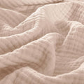 PHF 100% Cotton Muslin Throw XL Blanket Large 50" x 70", 4-Layer Lightweight Gauze Throw, Breathable Cloud-Soft Minimalist Blanket for Bed, Couch, Camping & Baby, Dusty Pink, Ideal Gift