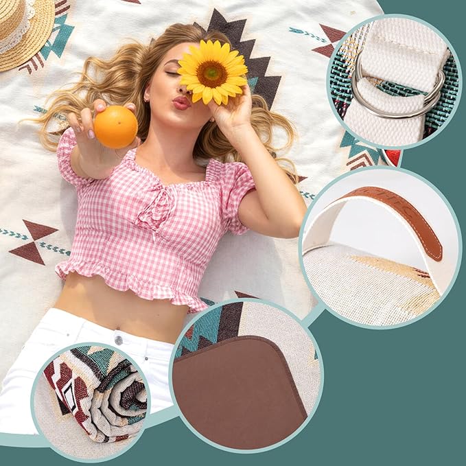 2 in 1 Extra Large Camping Blanket Outdoor Picnic Yoga Mat Lightweight Car Essential Roadtrip Gadget Rv Accessories Glamping Tent Gear Must Haves Hiking Stuff Backpacking Necessities Women Beach Gift