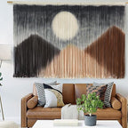 Macrame Wall Hanging Large Macrame Wall Decor Yarn Tapestry Fiber Art Hand Dip-Dye Craftsmanship Cute Boho Home Decor 57" W x 35" L