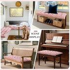 Bench Cushion for Indoor Furniture 40x20 in Velvet Thicken Indoor Window Seat Cushion, Piano Sofa, Entryway Storage, Bay Window Tufted Patio Porch Swing Bench Pad Memory Foam(Blush Powder)