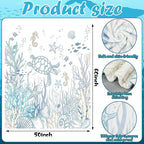 Coastal Sea Turtle Throw Blanket Nautical Beach Fleece Blanket Blue White Ocean Blankets for Couch Bed Tropical Cozy Soft Throw Decoration Warm Gift for Summer, 50 x 60 Inches