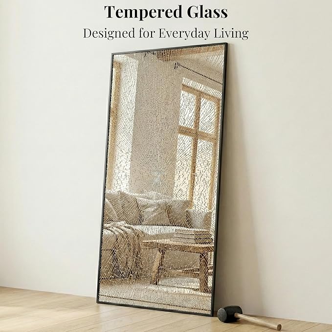 55"x30" Black Bathroom Mirror for Vanity, Matte Black Metal Framed Large Wall Mirror, Oversized Horizontal/Vertical Rectangular Mirror Over Sink, Modern Farmhouse Decor