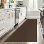 EARTHALL Woven Runner Rug 3x8 Ft Washable Runners for Hallways Wide Non Slip Rubber Backed Kitchen Runner Braided Indoor Floor Carpet for Entryway, Hallway, Kitchen, Bedroom, Brown