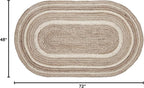 VHC Brands Jute Rug Oval with Pad, Natural & Crème, 48x72