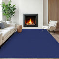 EARTHALL Woven Area Rugs 6x9 Ft Washable Living Room Rugs Non Slip Rubber Backed Dining Room Rug Braided Bedroom Rugs Indoor Floor Carpet for Living Room, Bedroom, Dining Room, Royal Blue/Navy