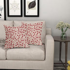 Red Floral Pillow Covers 20x20 Set of 2 Vintage Rustic Old Style Cute Small Flower Red Cream Print Decorative Outdoor Pillowcases Farmhouse Throw Cushion Case Decor for Couch Sofa Bed