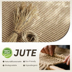 RESARE 100% Jute Kitchen Rugs Non Slip, 17"x32" Kitchen Mats for Floor, Farmhouse Kitchen Runner Rug with Latex Back, Boho Natural Woven Rugs Kitchen Floor Mat for Sink, Laundry, Entrance, Hallways