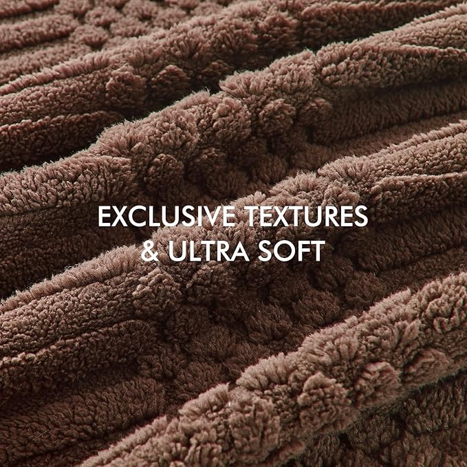 lifein Throw Blanket for Couch-Dark Brown Boho Throw Blanket, Soft Fleece Plush Lightweight Blankets&Throws for All Seasons, Fuzzy Decorative Blankets for Livingroom Bed Sofa Chair (50x60, Dark Brown)