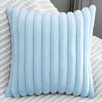 2 Pack 22x22 Pillow Cover Velvet Pillow Covers, Faux Fur Square Throw Pillow Covers for Living Room Decorations Throw Pillow Case, Throw Pillow Cover Cushion Cover for Sofa Bedroom Car, Light Blue