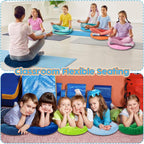 Fumete 24 Pcs 16 Inch Round Floor Cushions for Kids and Toddlers, Flexible Seating Classroom Furniture Floor Pillow for Home, Daycare, Preschool, Yoga and Meditation (Vintage)