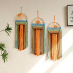Artilady 3 Pack Macrame Wall Hanging Tapestry Sunrise Sunset Wall Art Set, Hand Woven Boho Tapestries Colorful Sun Wall Decor for Bedroom Living Room Apartment (3 Pcs)