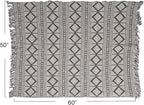 Bloomingville Soft Recycled Cotton Blend Throw with Diamond Pattern, Green and Beige