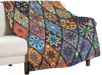Vintage Bohemian Throw Blanket Colorful Mandala Indian Pattern Blanket for Sofa Bed Couch Chair Or Dorm 60"x80"