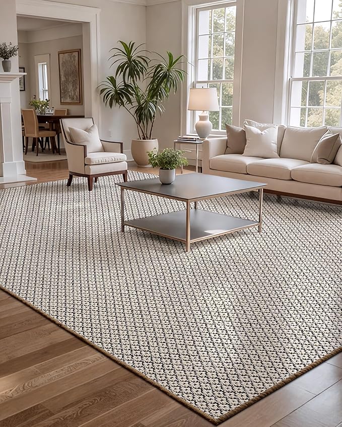 LUMI 8x10 Sisal Area Rug for Living Room, Natural Handwoven Rugs Non Slip, Farmhouse Braided Carpets No Shedding for High Traffic, Dining Room, Indoor, Outdoor, Patio