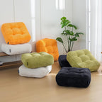 HIGOGOGO 8" Extra Thick Floor Pillow Cushion for Adults, Meditation Cushion Pillow, Large Square Floor Sitting, Tufted Corduroy Cover, for Tatami Living Room or Yoga, 22x22 Inch, Black