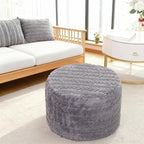 Asuprui Round Footstool Ottoman, 20x14 Inches Multi-Functional Modern Foot Stool,Floor Poufs, Sofa Footrest Extra Seating for Living Room, Entryway, Hallways and Bedrooms (Gray)