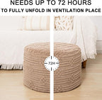 Asuprui Pouf Ottoman Foot Rest – Plush Round All-in-one Foam Stool for Cozy Lounging, Floor Pouf & Chic Decor (Coffee)