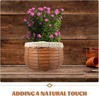 GANAZONO Indoor Flower Pots Woven Flower Basket Rattan Straw Weaving Basket Plant Pots Cover Plant Pot Container Farmhouse Planter Seagrass Planter L