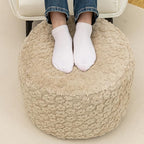 Ottoman Foot Rest Stuffed Round Boho Floor Poof Seating Armchair Ottoman Foot Stool Floor Cushion Bean Bag Pouf 18x18x14 Inch Hazel