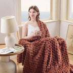 NEWCOSPLAY Super Soft King Blanket Coffee Premium Silky Flannel Fleece 3D Clouds Stylish Jacquard Lightweight Bed Blanket All Season Use 350GSM (Coffee, King(90"x110"))