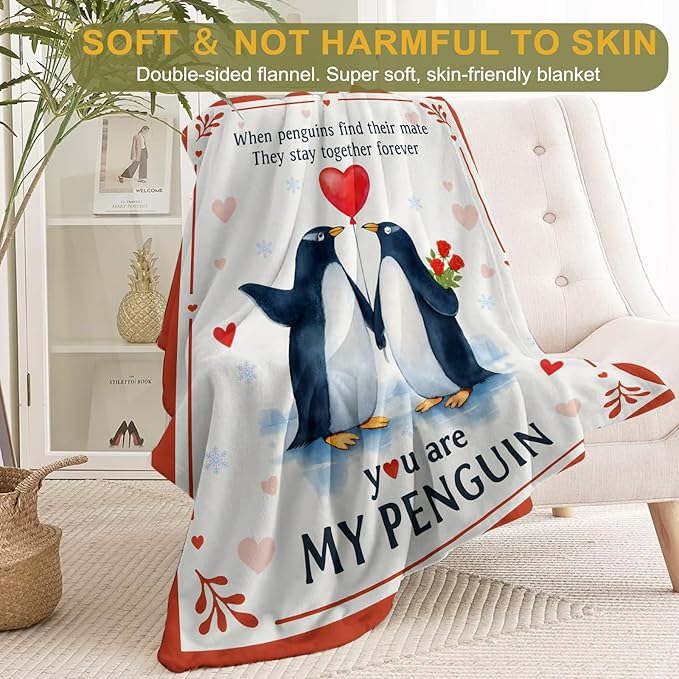 Valentines Day Decorative Throw Blanket Gifts for Her Him Wedding Anniversary Decoration Romantic I Love You Fleece Blankets for Women Men Wife Husband Couple, Birthday Decor, 40x50 Inch