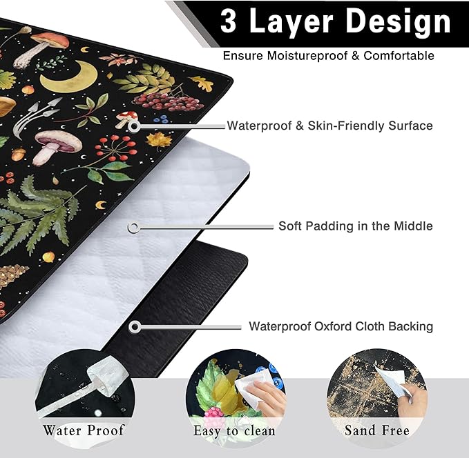 Extra Large Picnic Blankets Waterproof Foldable (60 "x 80") Beach Blanket Waterproof Sandproof,3-Layer Thicking Mat Outdoor Packable Camping Blanket