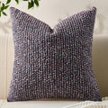 Decorative Couch Throw Pillow Covers 20x20 Purple Striped Soft Wool Pillow Covers Neutral Textured Boho Cushion Covers for Modern Farmhouse Sofa Bedroom Living Room Decor SY011-E20