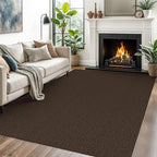 EARTHALL Washable Area Rugs 5x7 Ft Non Slip Living Room Rugs Cotton Rubber Backed Dining Room Rug Braided Bedroom Rugs Indoor Outdoor Floor Carpet for Living Room, Bedroom, Dining Room, Brown/Coffee