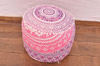 Indian Mandala Floor Pillow Ottoman Pouf Cover Bohemian Living Room Decor Cushion Cover Boho Cotton Meditation Pouf Cover Seating Throws Kids Bean Bag Case