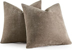MIULEE Pack of 2 Light Brown Decorative Pillow Covers 18x18 Inch Soft Couch Throw Pillows Farmhouse Cushion Covers for Home Decor Sofa Bedroom Living Room