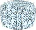 LVTXIII Indoor/Outdoor Extra Large Inflatable Ottoman Pouf D31 x H14 Inch, Round Footstool with Handle, Weather-Resistant Portable Furniture for Patio, Camping, Beach, Brush Blue