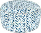 LVTXIII Indoor/Outdoor Extra Large Inflatable Ottoman Pouf D31 x H14 Inch, Round Footstool with Handle, Weather-Resistant Portable Furniture for Patio, Camping, Beach, Brush Blue