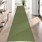 EARTHALL Woven Runner Rug 2x10 Ft Washable Runners for Hallways Long Cotton Non Slip Rubber Backed Kitchen Runner Braided Indoor Floor Carpet for Entryway, Hallway, Kitchen, Green