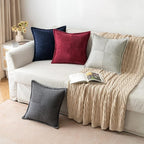 MIULEE Decorative Throw Pillow Covers for Couch Bed Livingroom 20x20 Inch Set of 2 Navy Blue Boho Accent Throw Pllows Broadside Striped Patchwork Soft Corduroy Summer Coastal Pillowcases