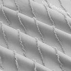 JELLYMONI Pillowcases Standard Size Light Grey 2 Pack Boho Striped Bed Pillow Covers 20x26in Polyester Envelope Pillow Shams Tufted Bohemian Textured (Pillows are not Included)