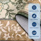 GarveeHome Terracotta Olive Sage Green Washable 5x7 Area Rugs, Botanical Grove Vintage Cottage core Non-Slip Rug for Bedroom Living Room Nursery Kitchen Low-Pile Retro Carpet
