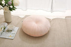 Floor Pillow Meditation Cushion Round Large Floor Pillows Seating for Adults, Velvet Thick Floor Cushions for Yoga Living Room Balcony Outdoor Tatami 18inches（Pink）