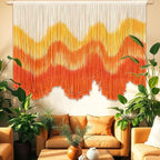 Tiamon Boho Wall Decor - 59''W x 35.4'' L Macrame Wall Hanging Dip-Dye Large Tapestry Art for Home Bathroom Farmhouse Bedroom Living Room Office Natural Modern Rustic Decoration