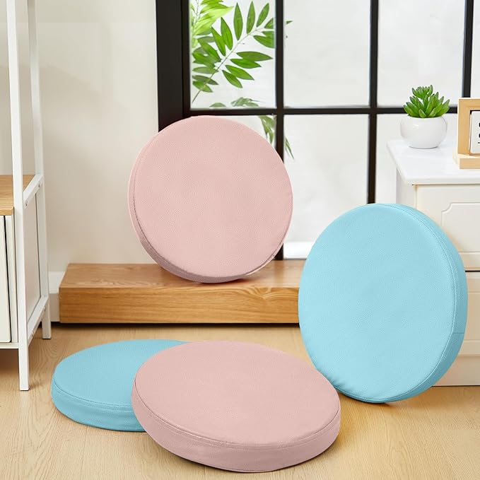 Juexica 2 Pcs Extra Thick Flexible Seating Floor Cushions Assorted Colored Pillow Floor Cushions for Classroom Soft Flexible Seating for Kids Learning Sitting Daycare School Chair (Blue and Pink)