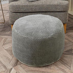 Asuprui Pouf Ottoman Unstuffed Pouf Ottoman Foot Rest No Filler Foot Stool Floor Pouf 20x20x12 Inches Fuzzy Chair Floor Chair Foot Rest with Storage for Living Room Bedroom Light Gray Pouf Cover