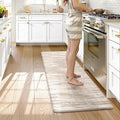 KIMODE Anti Fatigue Mats for Kitchen Floor, Farmhouse Kitchen Runner Rugs 24"x59", Non Slip Kitchen Mats for Floor, Padded Kitchen Floor Mats, Light Brown Rugs for Kitchen Floor Sink Laundry Office