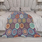 Boho Floral Throw Blanket Vintage Bohemian Flower Patterned Blanket for Sofa Bed Couch Chair Or Dorm 70"x80"