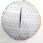 CRAFT KALA Boho Large Floor Pillow Pouf Cover Mandala Meditation Room Pillow Cover for Adults Round Bohemian Seating Pouf Cushion Cover for Kids Playroom 22" Silver Matellic Ombre