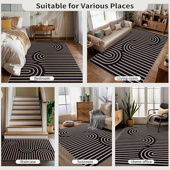 Tangsoo Easy Jute 3x5 Outdoor Rug for Living Room,Washable Indoor Rugs Farmhouse Non-Slip Thin Door Mat,Boho Throw Carpet for Front Porch Bedroom Patio Entryway Balcony