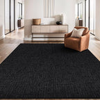 Beverly Rug Easy Jute Rug 6x9 Solid Washable Durable Outdoor Indoor Area Rugs for Living Dining Room Patio Office Stain Resistant Non Shedding Casual Indoor Outside Carpet (6 x 9 Dark Gray)